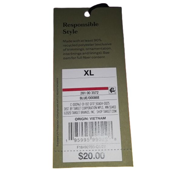 Men's Aqua & Navy Checkered Swim Trunks Shorts fully Lined NWT Size XL - Picture 3 of 5